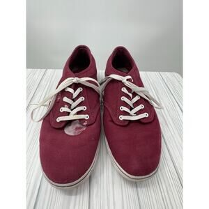 Van's Low Top Lace‎ Up Women's Red Sneakers Size 11 Casual Canvas Shoes